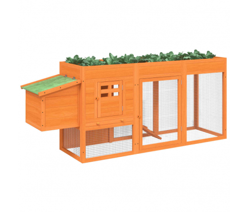 vidaXL vistu būris, brūns, 204x50x84 cm, priedes masīvkoks