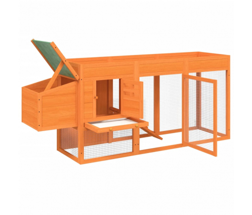 vidaXL vistu būris, brūns, 204x50x84 cm, priedes masīvkoks