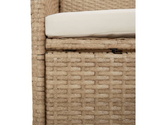 vidaXL 11-daļīgs dārza mēbeļu komplekts, matrači, bēša PE rotangpalma