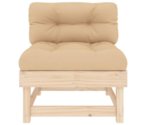 vidaXL vidējais dīvāns ar matračiem, priedes masīvkoks