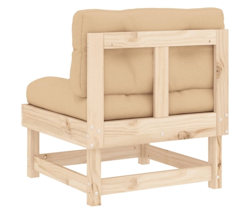 vidaXL vidējais dīvāns ar matračiem, priedes masīvkoks