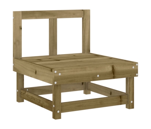 vidaXL vidējais dīvāns ar matračiem, impregnēts priedes koks