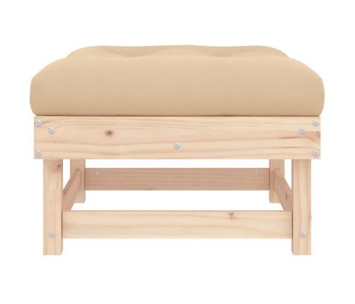 vidaXL dārza soliņš ar matraci, priedes masīvkoks