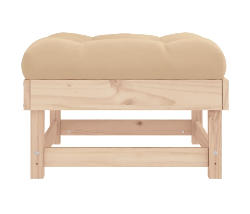 vidaXL dārza soliņš ar matraci, priedes masīvkoks