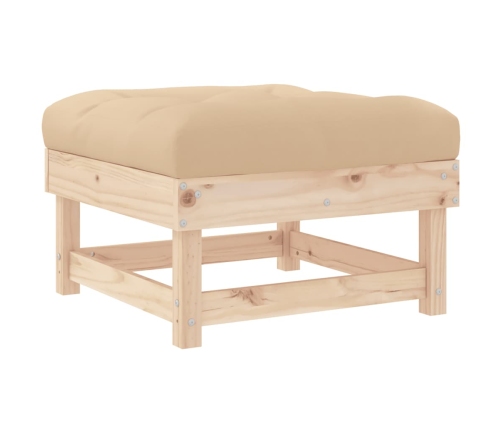 vidaXL dārza soliņš ar matraci, priedes masīvkoks