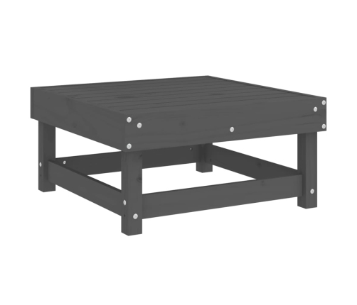 vidaXL dārza soliņš ar matraci, pelēks priedes masīvkoks