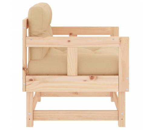 vidaXL dārza krēsli ar matračiem, 2 gab., priedes masīvkoks