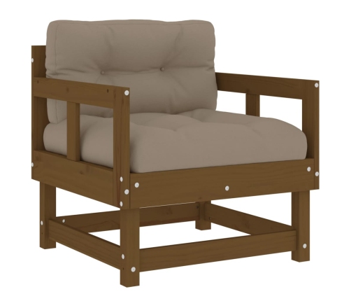 vidaXL dārza krēsli ar matračiem, 2 gb., medus brūns priedes masīvkoks