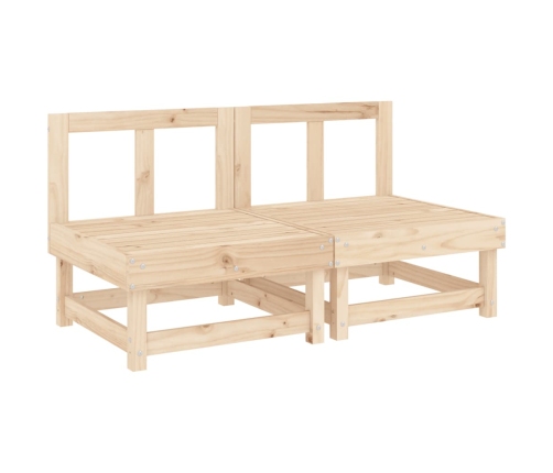 vidaXL vidējie dīvāni ar matračiem, 2 gab., priedes masīvkoks