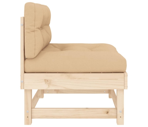 vidaXL vidējie dīvāni ar matračiem, 2 gab., priedes masīvkoks