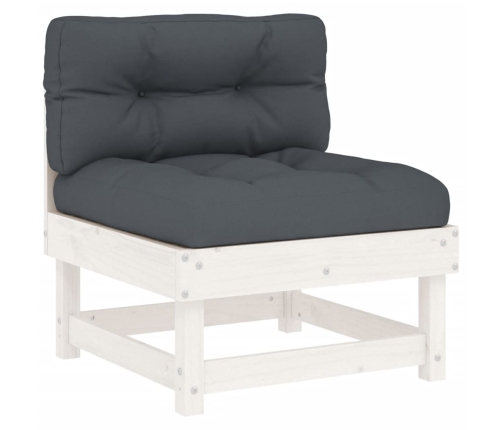 vidaXL vidējie dīvāni ar matračiem, 2 gab., balts priedes masīvkoks