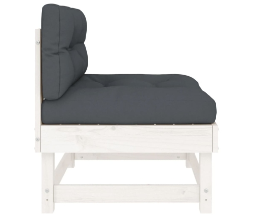 vidaXL vidējie dīvāni ar matračiem, 2 gab., balts priedes masīvkoks