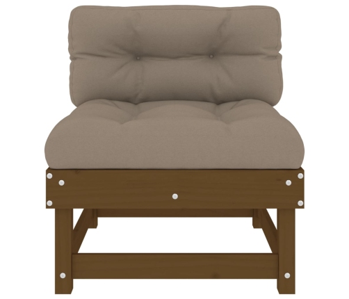 vidaXL vidējie dīvāni ar matračiem, 2 gab., medus brūns priedes koks