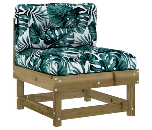 vidaXL vidējie dīvāni ar matračiem, 2 gab., impregnēts priedes koks