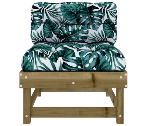 vidaXL vidējie dīvāni ar matračiem, 2 gab., impregnēts priedes koks