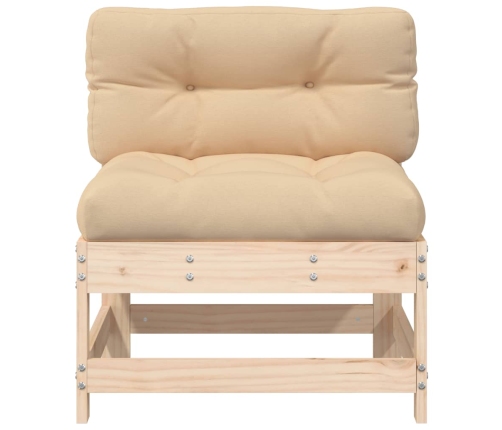 vidaXL vidējais dīvāns ar matračiem, priedes masīvkoks