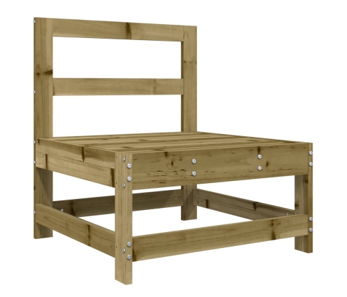 vidaXL vidējais dīvāns ar matračiem, impregnēts priedes koks