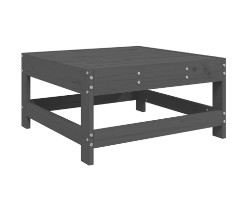 vidaXL dārza soliņš ar matraci, pelēks priedes masīvkoks