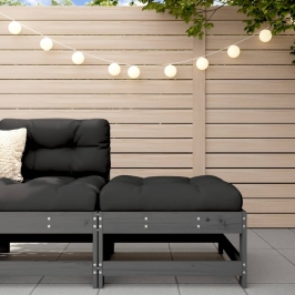 Dārza Soliņš Ar Matraci, Pelēks Priedes Masīvkoks Vidaxl