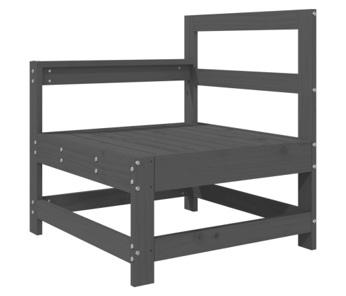 vidaXL dārza krēsls ar matračiem, pelēks priedes masīvkoks