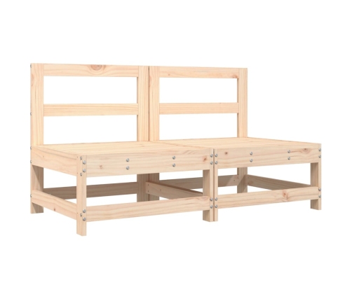 vidaXL vidējie dīvāni ar matračiem, 2 gab., priedes masīvkoks