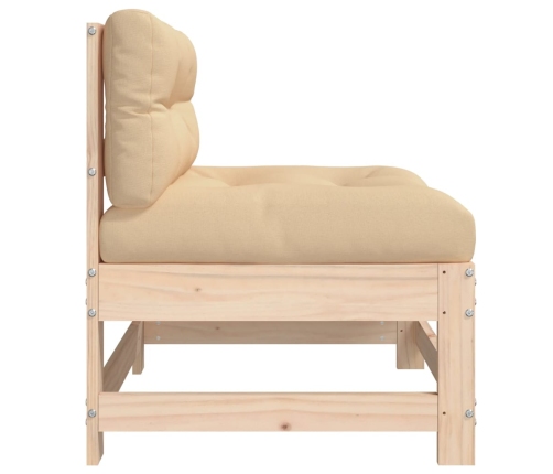 vidaXL vidējie dīvāni ar matračiem, 2 gab., priedes masīvkoks