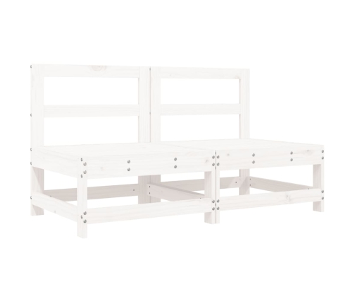 vidaXL vidējie dīvāni ar matračiem, 2 gab., balts priedes masīvkoks