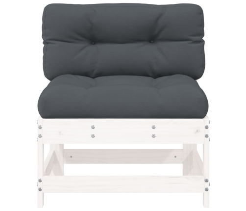 vidaXL vidējie dīvāni ar matračiem, 2 gab., balts priedes masīvkoks