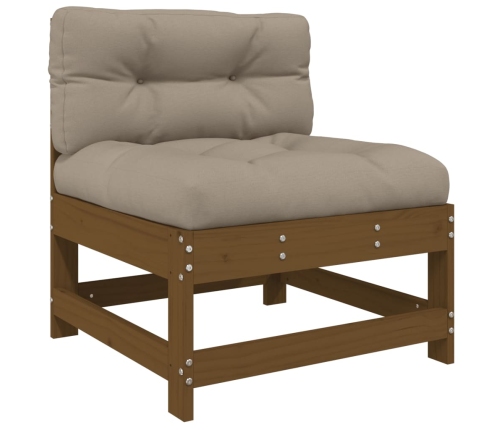 vidaXL vidējie dīvāni ar matračiem, 2 gab., medus brūns koks