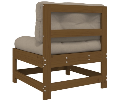 vidaXL vidējie dīvāni ar matračiem, 2 gab., medus brūns koks