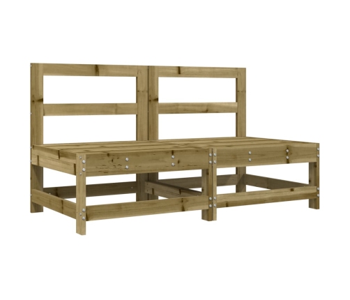 vidaXL vidējie dīvāni ar matračiem, 2 gab., impregnēts priedes koks