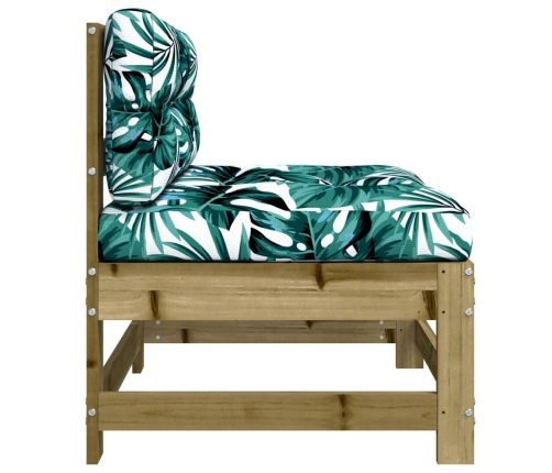 vidaXL vidējie dīvāni ar matračiem, 2 gab., impregnēts priedes koks