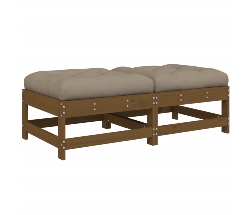 vidaXL dārza soliņi ar matračiem, 2 gb., medus brūns priedes masīvkoks