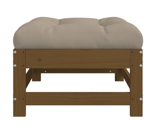 vidaXL dārza soliņi ar matračiem, 2 gb., medus brūns priedes masīvkoks