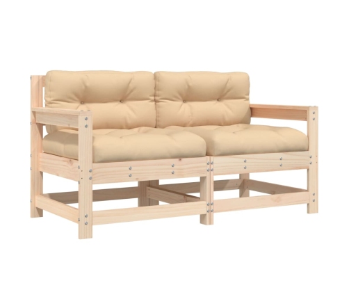 vidaXL dārza krēsli ar matračiem, 2 gab., priedes masīvkoks