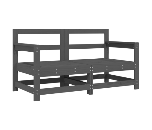 vidaXL dārza krēsli ar matračiem, 2 gab., pelēks priedes masīvkoks