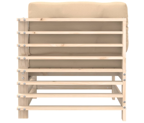 vidaXL stūra dīvāns ar matračiem, priedes masīvkoks