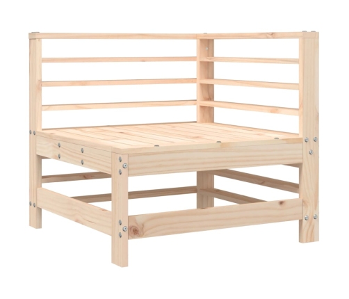 vidaXL stūra dīvāns ar matračiem, priedes masīvkoks