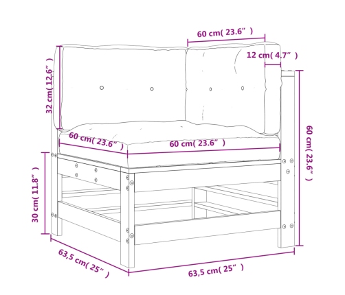 vidaXL stūra dīvāns ar matračiem, priedes masīvkoks