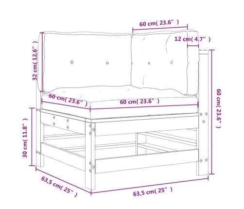 vidaXL stūra dīvāns ar matračiem, Duglasa egles masīvkoks