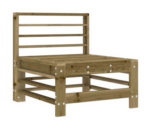 vidaXL vidējais dīvāns ar matračiem, impregnēts priedes koks