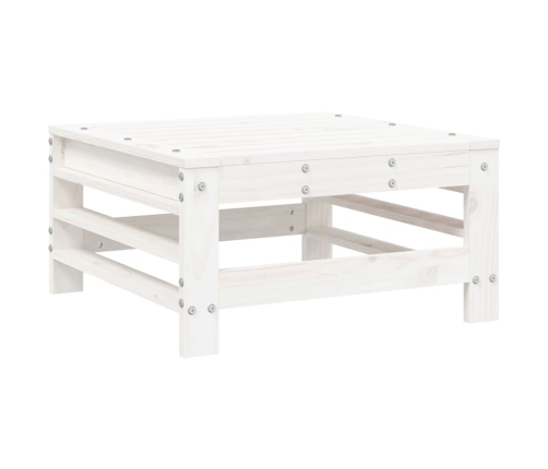 vidaXL dārza soliņš ar matraci, balts priedes masīvkoks