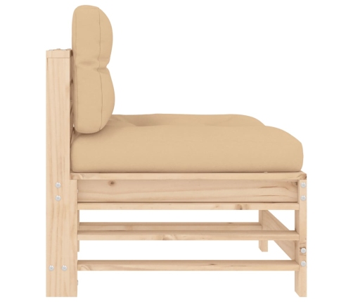 vidaXL vidējie dīvāni ar matračiem, 2 gab., priedes masīvkoks