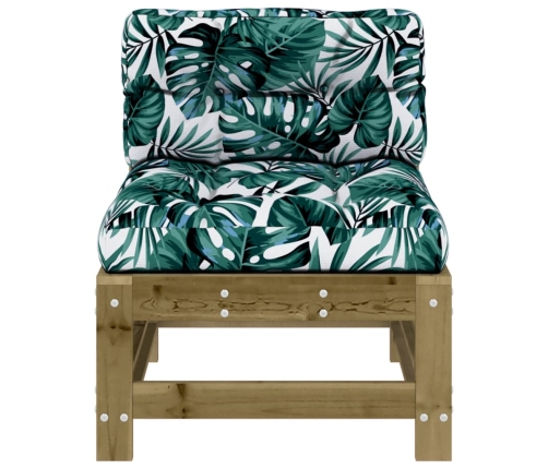 vidaXL vidējie dīvāni ar matračiem, 2 gab., impregnēts priedes koks