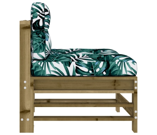 vidaXL vidējie dīvāni ar matračiem, 2 gab., impregnēts priedes koks