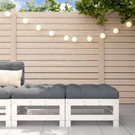 Dārza Soliņi Ar Matračiem, 2 Gab., Balts Priedes Masīvkoks Vidaxl