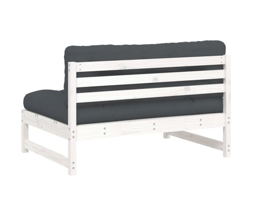 vidaXL vidējais dīvāns, 120x80 cm, priedes masīvkoks, balts