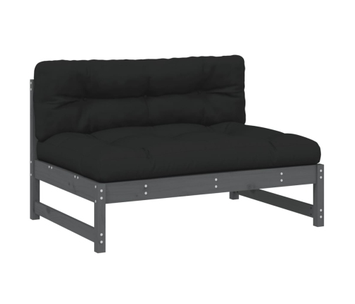 vidaXL vidējais dīvāns, 120x80 cm, priedes masīvkoks, pelēks