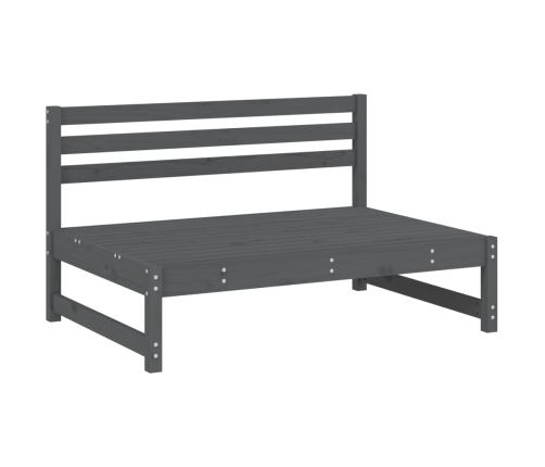 vidaXL vidējais dīvāns, 120x80 cm, priedes masīvkoks, pelēks