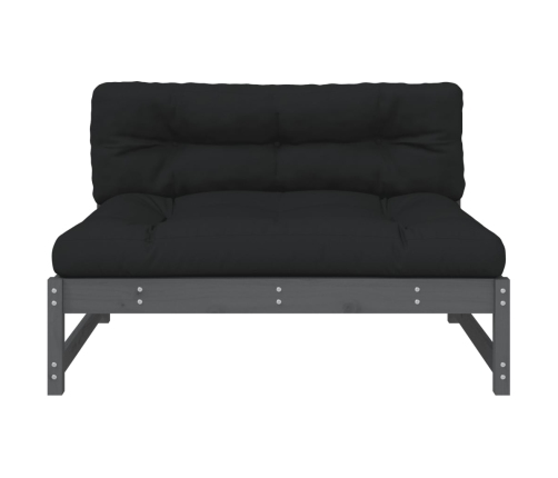 vidaXL vidējais dīvāns, 120x80 cm, priedes masīvkoks, pelēks